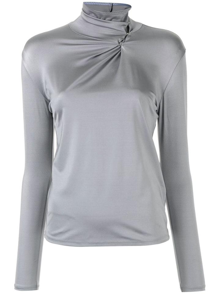 Irene Brooch-detail Top - Blue