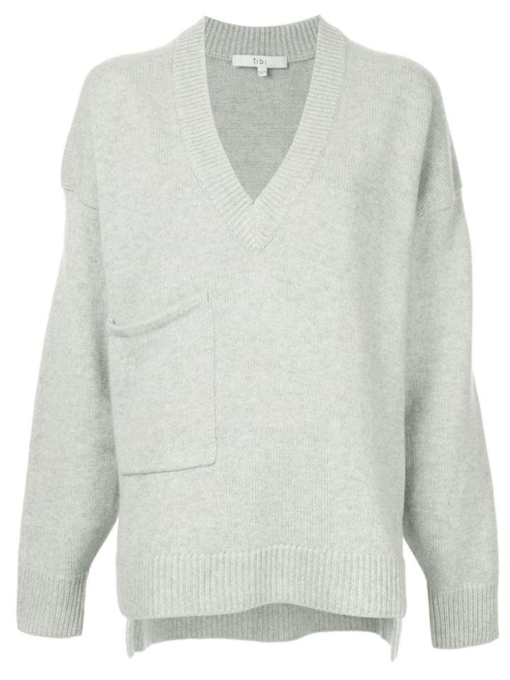 Tibi V-neck Sweater - Grey