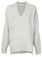 Tibi V-neck Sweater - Grey
