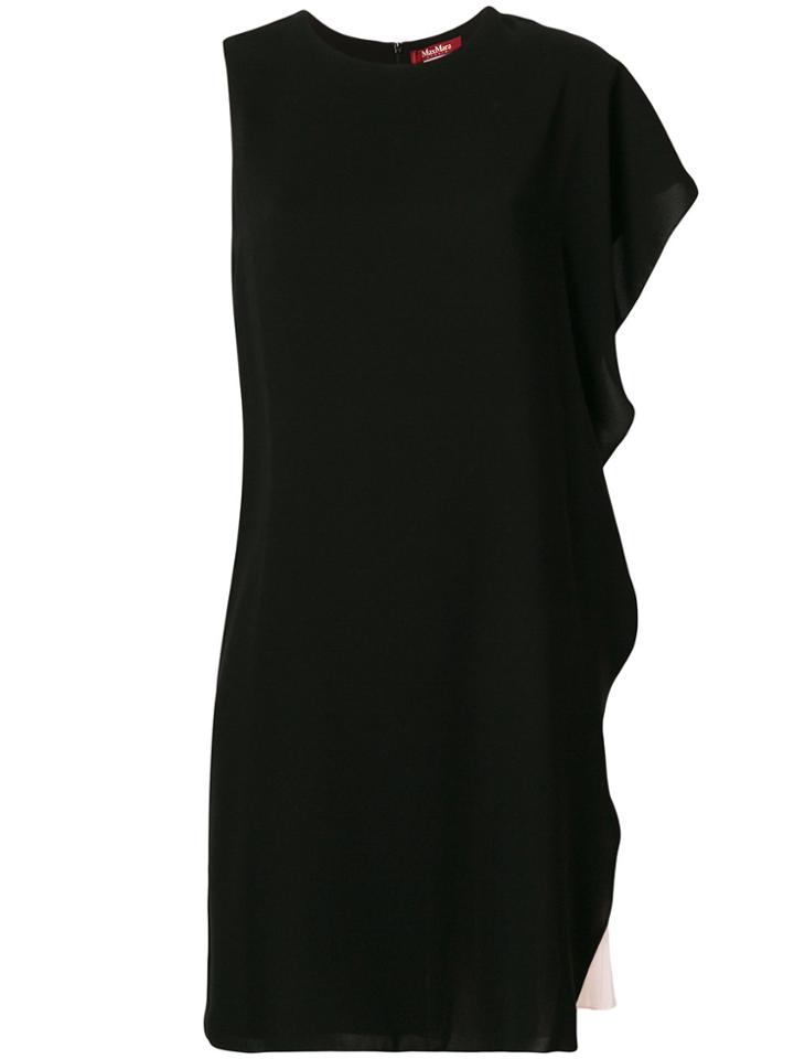 Max Mara Studio Layered Ruffled And Pleated Mini Dress - Black