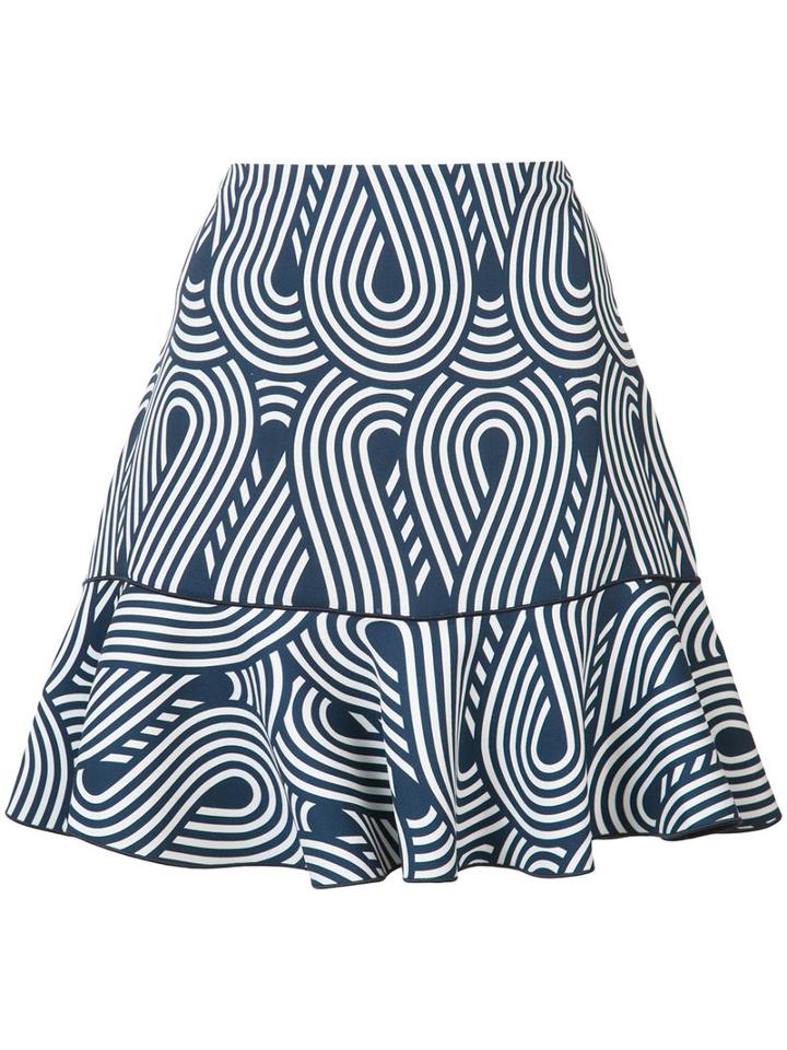 Short Printed Skirt - Women - Silk/spandex/elastane/viscose - 12, Blue, Silk/spandex/elastane/viscose, Victoria Victoria Beckham