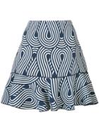 Short Printed Skirt - Women - Silk/spandex/elastane/viscose - 12, Blue, Silk/spandex/elastane/viscose, Victoria Victoria Beckham