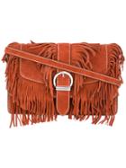 Barbara Bui Fringed Cowboy Shoulder Bag, Women's, Brown, Calf Leather/polyester