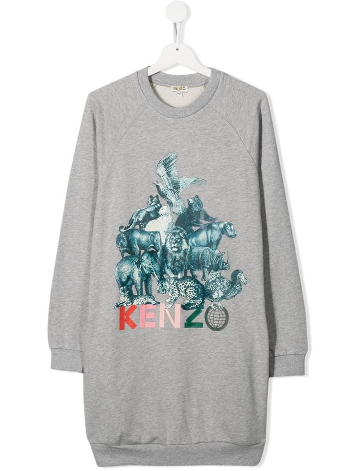 Kenzo Kids Sweatshirt Dress - Grey
