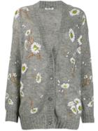 Miu Miu Floral Sequin Cardigan - Grey