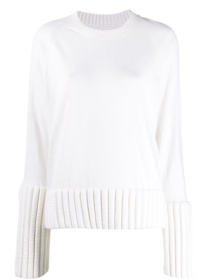 Mm6 Maison Margiela Ribbed Trim Jumper - White
