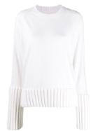 Mm6 Maison Margiela Ribbed Trim Jumper - White