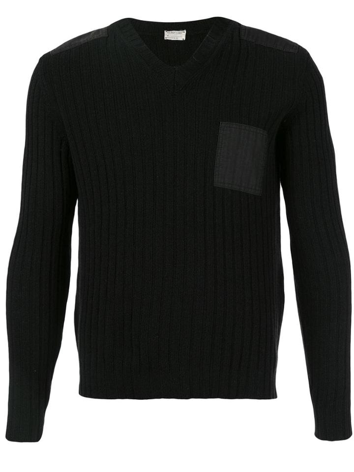 Helmut Lang Pre-owned 1997 Ribbed V-neck Jumper - Black