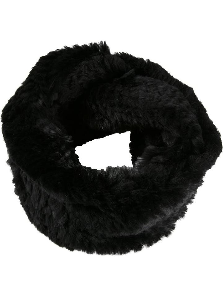 Jocelyn Infinity Scarf, Women's, Black, Rabbit Fur