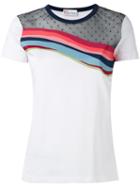 Red Valentino Contrast T-shirt, Women's, Size: Medium, White, Cotton/polyester