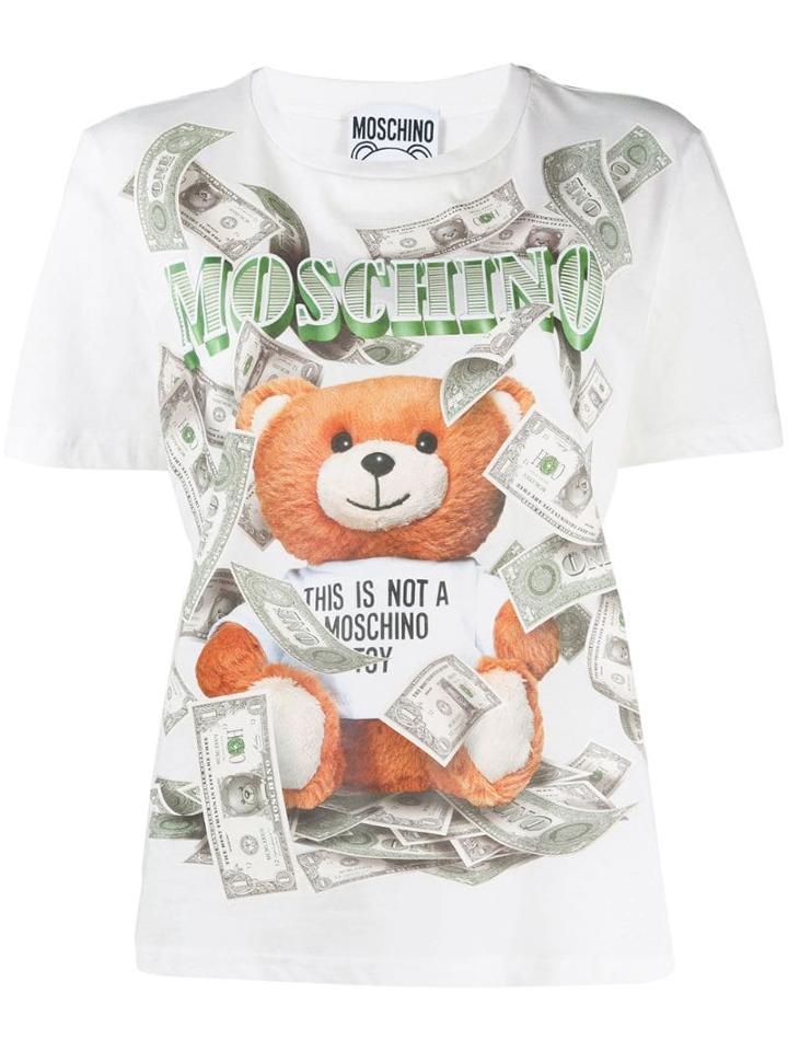 Moschino Teddy Dollar Print T-shirt - White