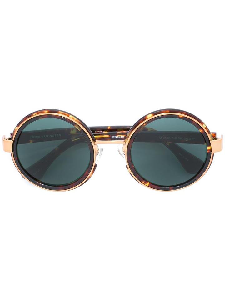 Linda Farrow Gallery Dries Van Noten '76 C6' Sunglasses, Women's, Brown, Acetate