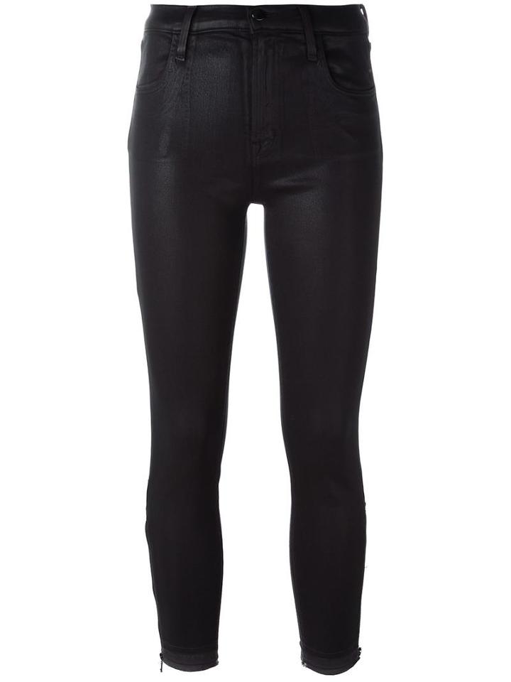 J Brand 'alana' Cropped Skinny Jeans, Women's, Size: 28, Black, Cotton/polyester/spandex/elastane