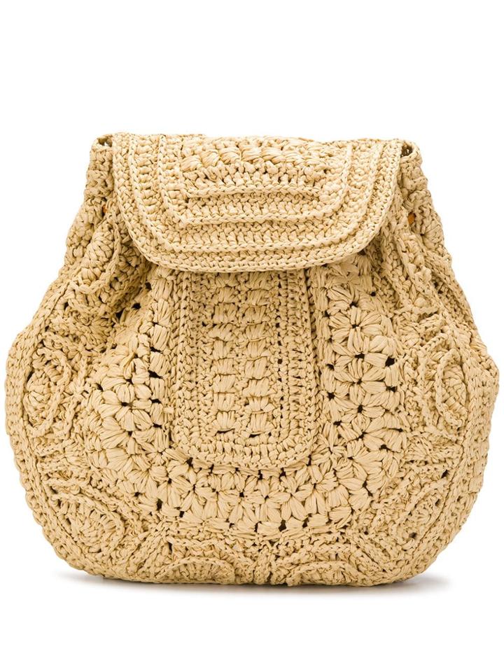 Alberta Ferretti Straw Backpack - Neutrals