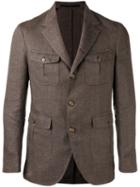 Eleventy - Chest Pocket Blazer - Men - Linen/flax/cupro - 56, Brown, Linen/flax/cupro