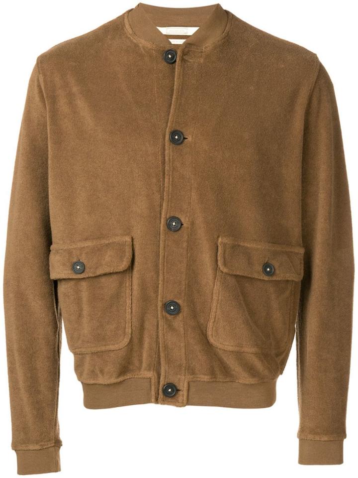 Massimo Alba Classic Fitted Bomber Jacket - Brown