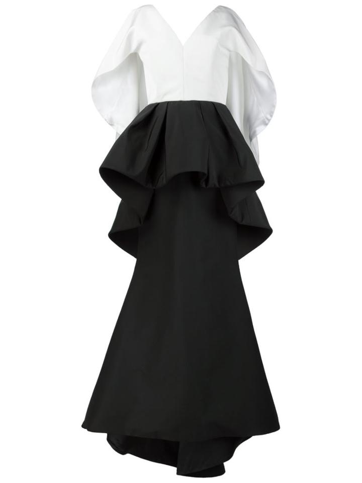 Christian Siriano Ruffled V-neck Dress