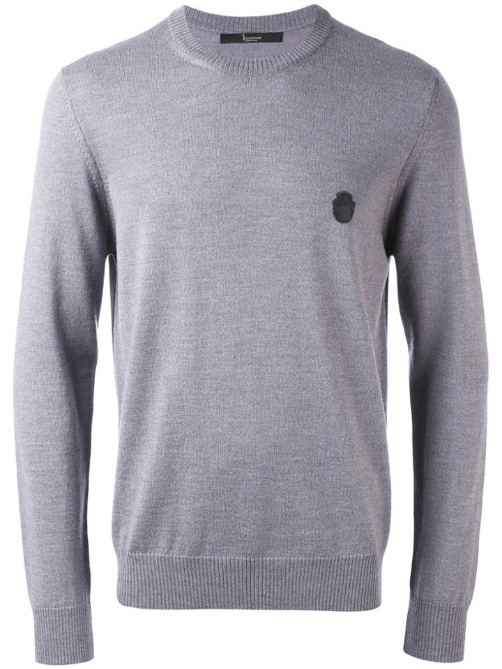 Billionaire Logo Patch Jumper - Grey