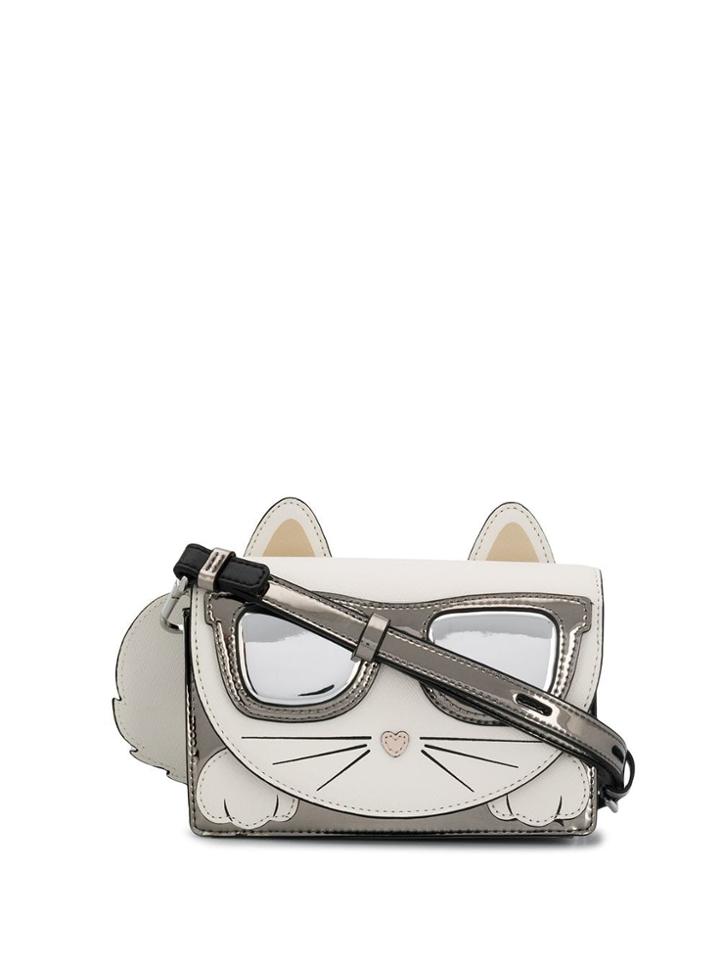 Karl Lagerfeld Appliqué Detail Shoulder Bag - White