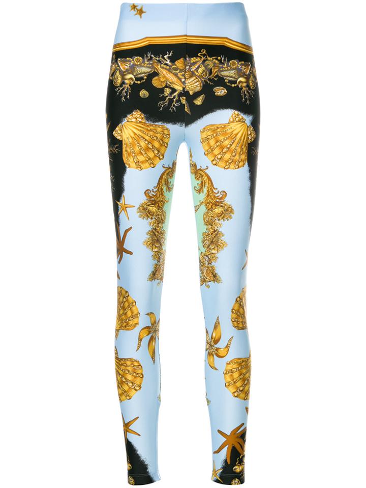 Versace Sea Print Trousers - Blue