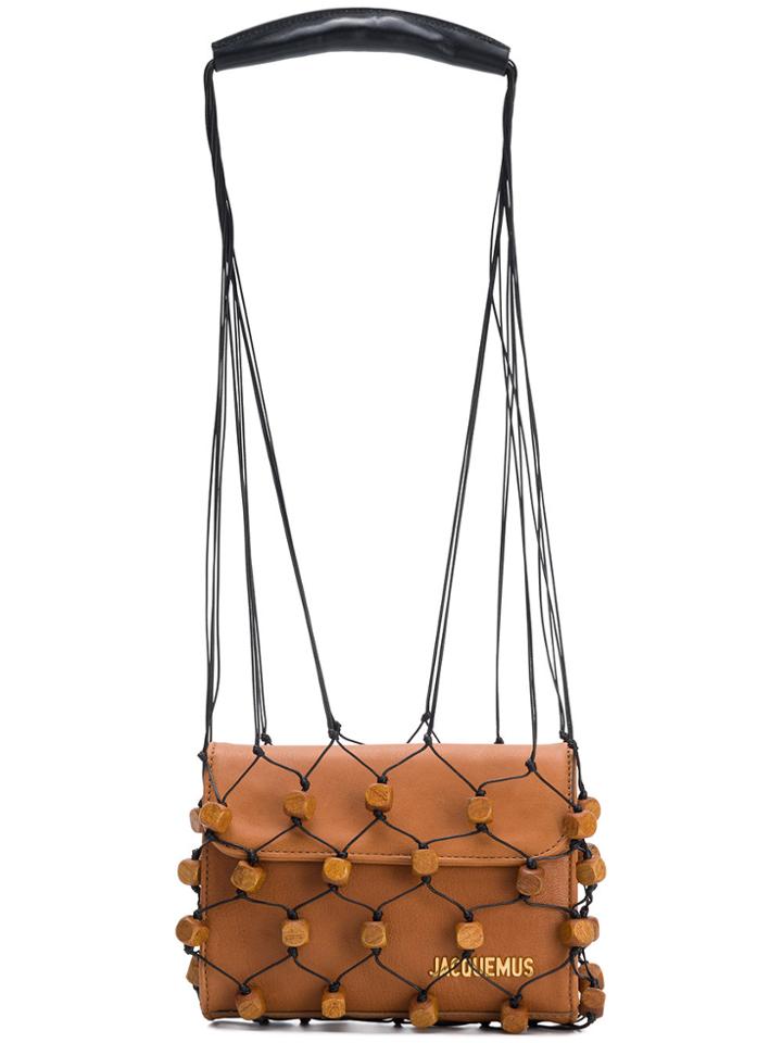 Jacquemus Logo Foldover Clutch - Brown