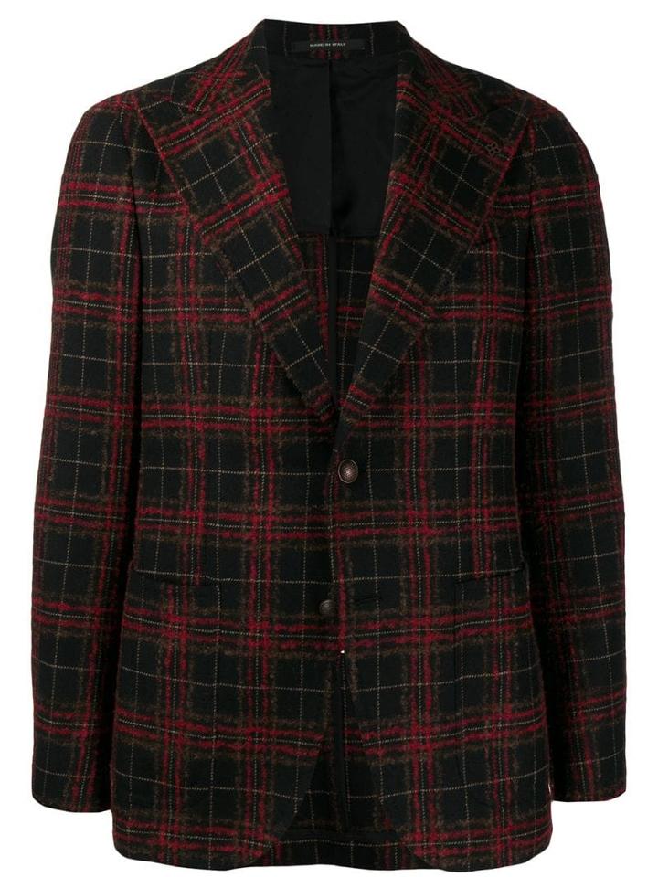 Tagliatore Check Single-breasted Blazer - Black