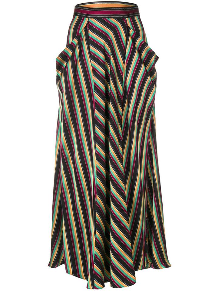 3.1 Phillip Lim Long Striped Skirt - Black