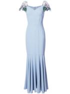 Dolce & Gabbana - Hydrangea Sleeve Gown - Women - Spandex/elastane/acetate/viscose - 46, Blue, Spandex/elastane/acetate/viscose