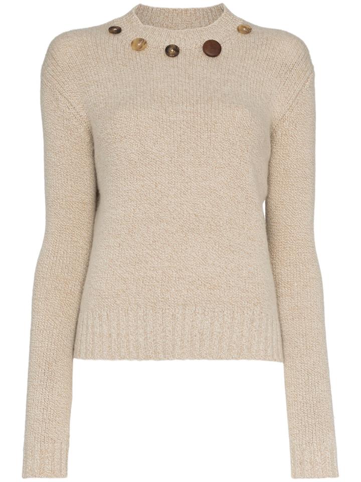 Rejina Pyo Erin Button Detail Jumper - Nude & Neutrals
