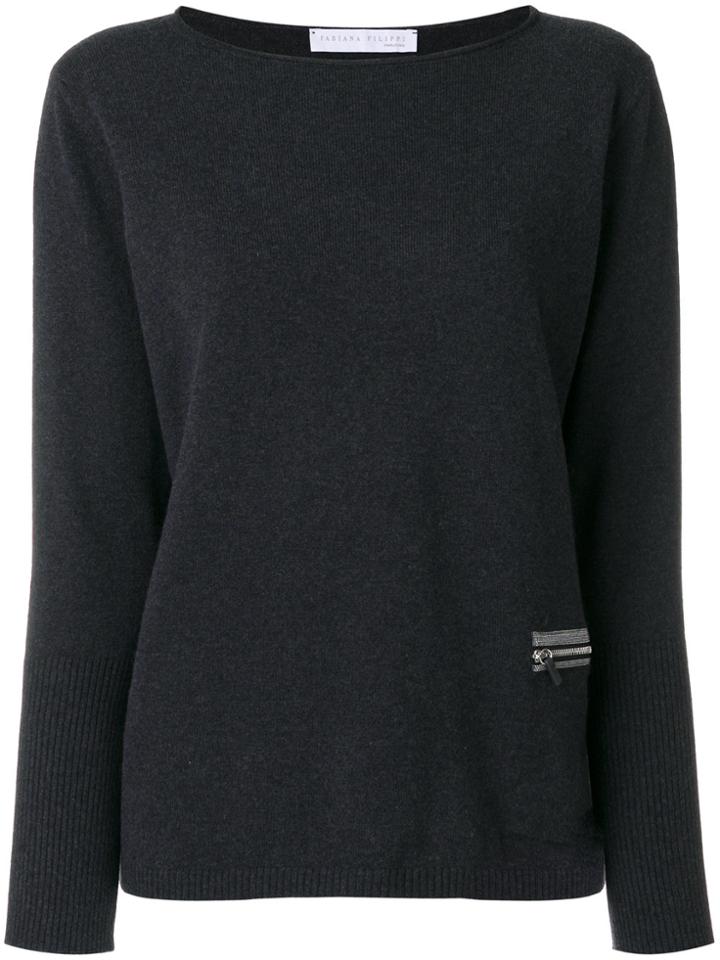Fabiana Filippi Zipped Pocket Jumper - Grey