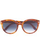 Tom Ford Eyewear Tortoiseshell Round Sunglasses - Brown
