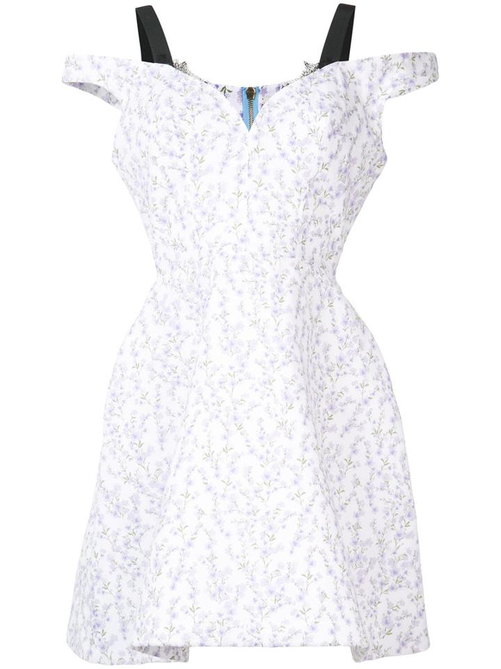 Natasha Zinko - Floral Print Structured Dress - Women - Cotton - 36, Women's, White, Cotton