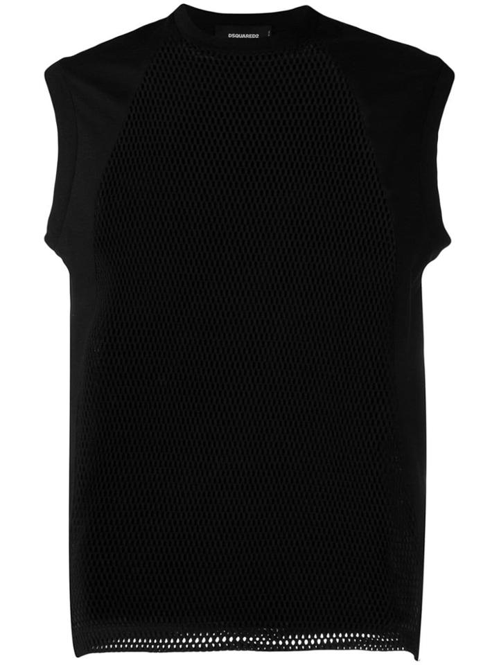 Dsquared2 Mesh Panels Tank Top - Black