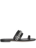 Burberry Chain Detail Leather Sandals - Black