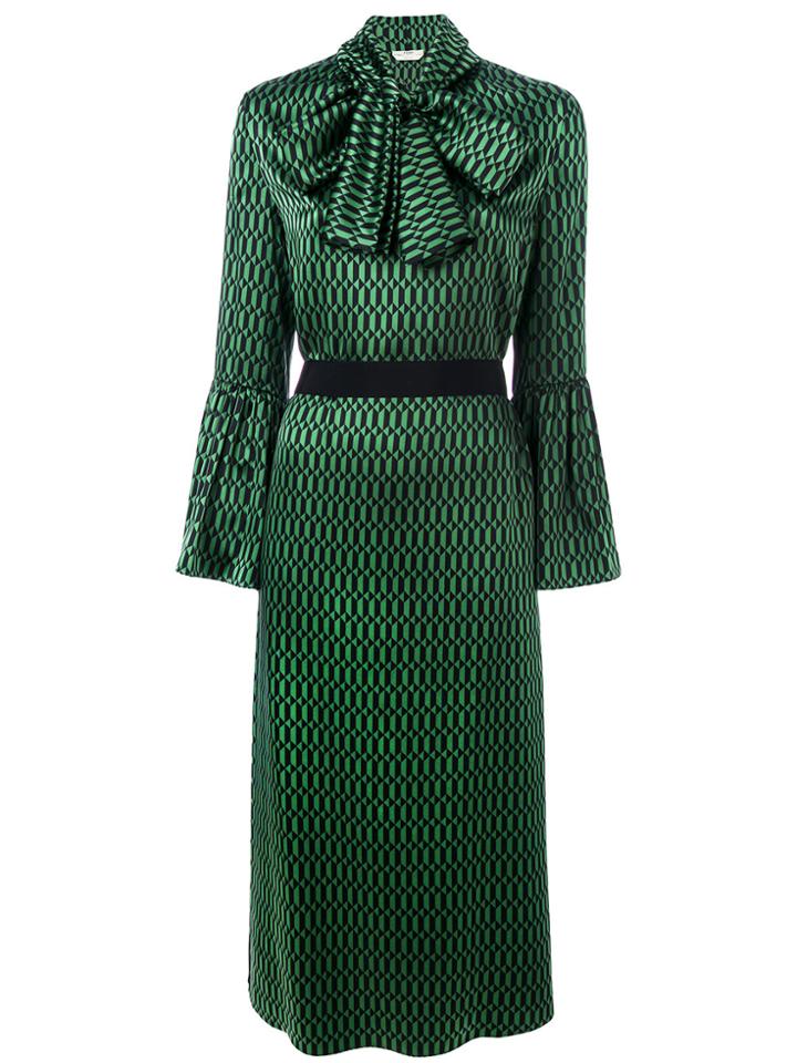 Fendi Pussy Bow Midi Dress - Green