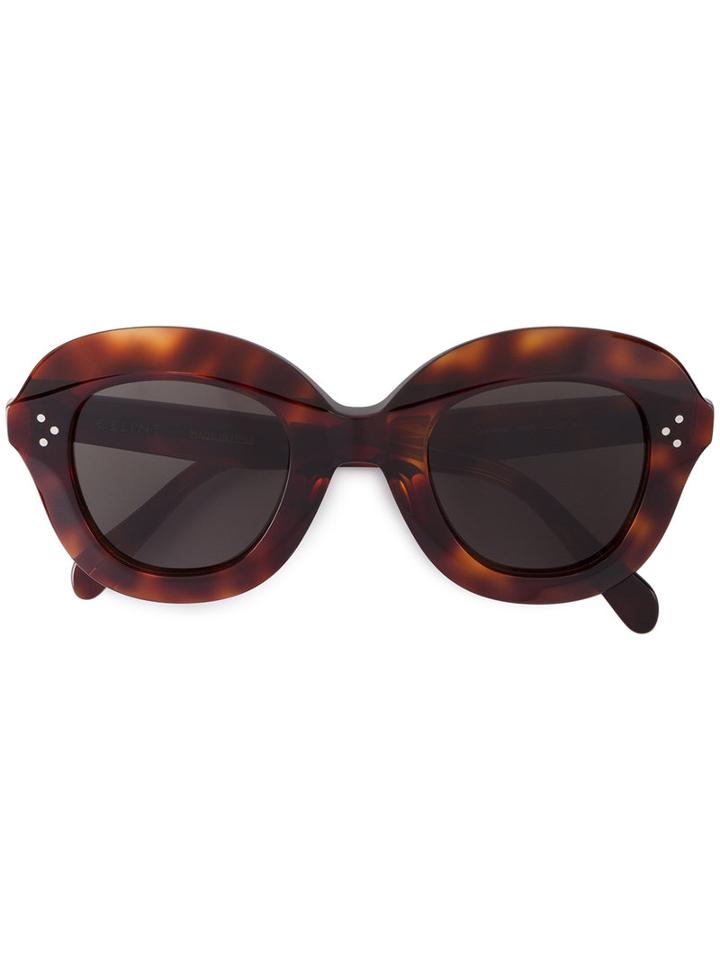 Céline Eyewear - Oversized Havana Sunglasses - Women - Acetate - One Size, Brown, Acetate