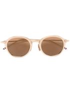 Thom Browne Round Frame Sunglasses, Adult Unisex, Grey, Titanium