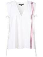Derek Lam - Stripe Detail Sleeveless Blouse - Women - Cotton - 46, White, Cotton
