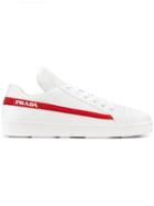 Prada Logo Stripe Sneakers - White