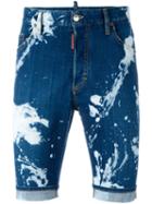 Dsquared2 Mod Bleached Denim Shorts, Men's, Size: 50, Blue, Cotton/spandex/elastane/polyester