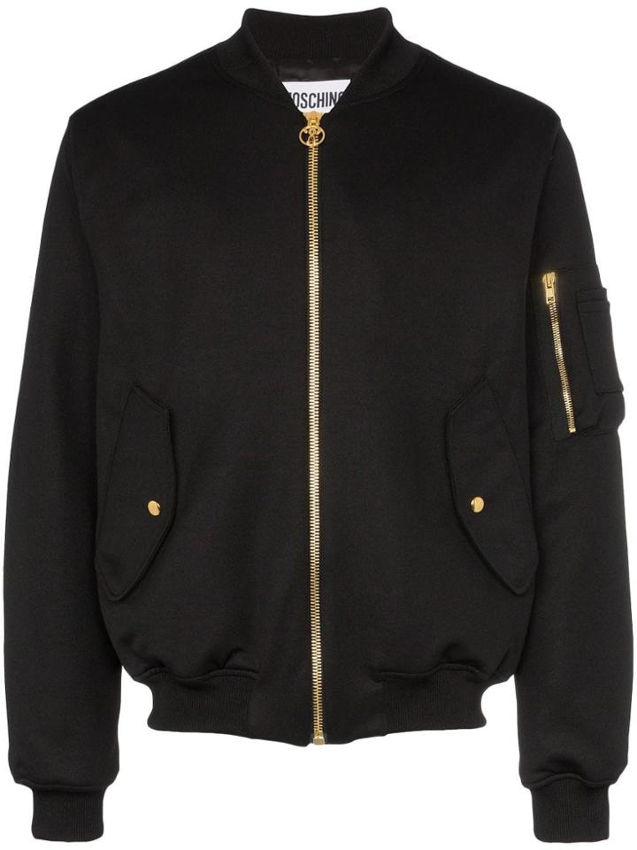 Moschino Milano Logo Bomber Jacket - Black