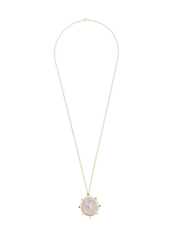 Dubini 18kt Yellow Gold Artemis Medallion Necklace - Silver