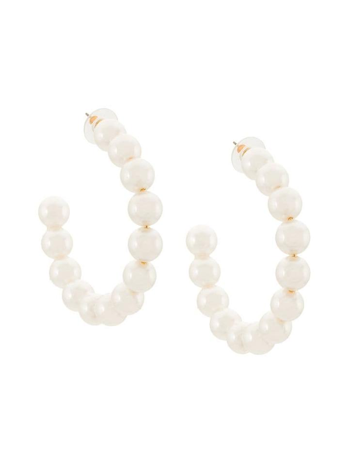 Lele Sadoughi Pearl Hoop Earrings - White