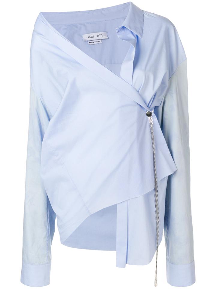 Act N&deg;1 Chain Detail Asymmetric Wrap Shirt - Blue
