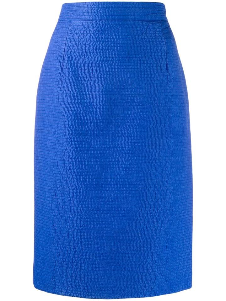 Gianfranco Ferré Pre-owned 1980s Seersucker Skirt - Blue