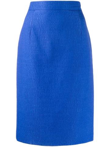 Gianfranco Ferré Pre-owned 1980s Seersucker Skirt - Blue