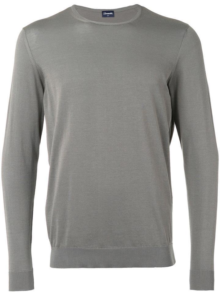 Drumohr - Crew Neck Jumper - Men - Cotton - 54, Grey, Cotton