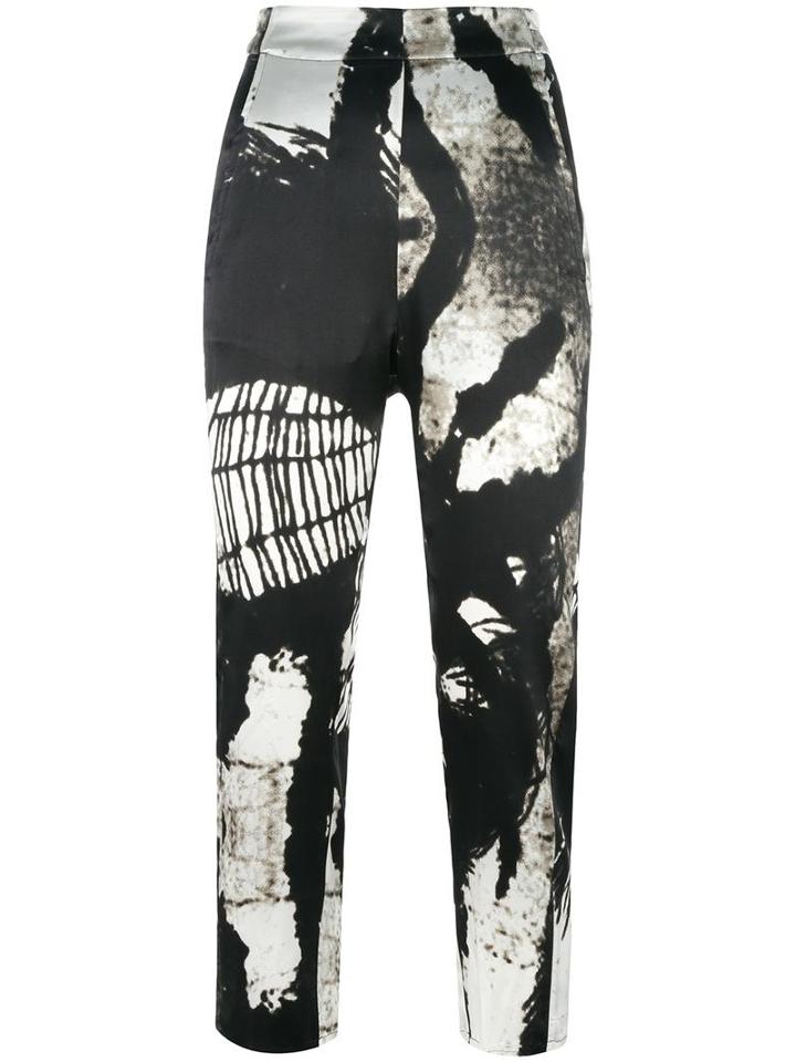 Ann Demeulemeester Printed Trousers, Women's, Size: 36, Black, Spandex/elastane/silk/cotton/rayon