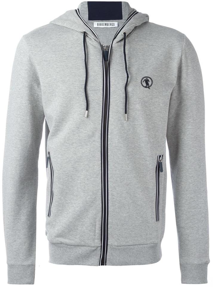 Bikkembergs Zipped Sport Jacket, Men's, Size: Medium, Grey, Cotton/spandex/elastane