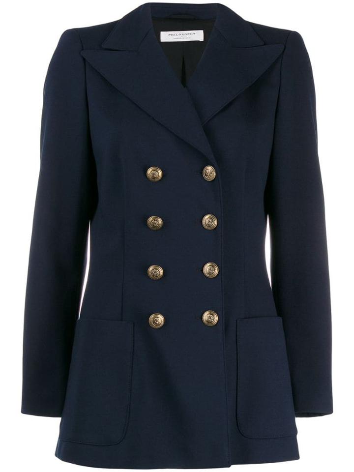Philosophy Di Lorenzo Serafini Double Breasted Blazer - Blue